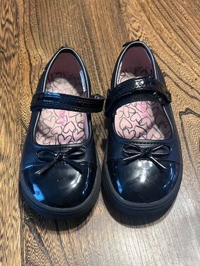Girls Black Mary Jane Flat Dress Shoes 10c 10
